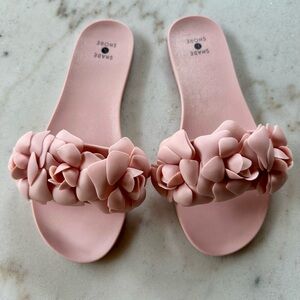 Pink Flower Slide Sandals | Mallory Jelly Sandals Shade & Shore | jelly sandals